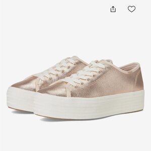 KEDS Women's Triple Up Rose Gold Metallic Platform Sneakers